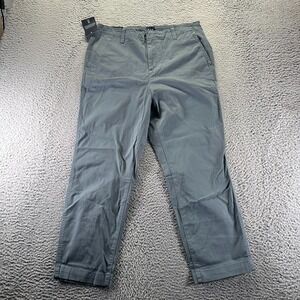 Gap Pant Womens 12 Gray Chino Ankle Straight Slim Fit Preppy Business Career